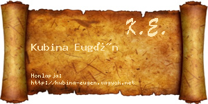Kubina Eugén névjegykártya
